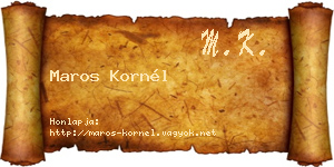 Maros Kornél névjegykártya