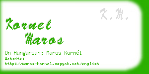 kornel maros business card
